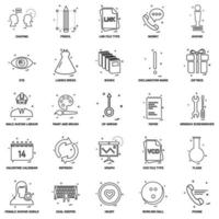 25 Business Concept Mix Line Icon set vector