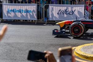 GUADALAJARA, MEXICO - OCTOBER 25 2022 Showrun Checo Perez, formula 1 red bull single seater rb7 photo