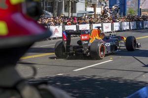 GUADALAJARA, MEXICO - OCTOBER 25 2022 Showrun Checo Perez, formula 1 red bull single seater rb7 photo