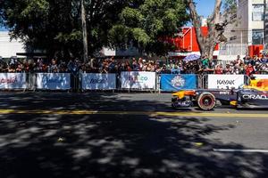 GUADALAJARA, MEXICO - OCTOBER 25 2022 Showrun Checo Perez, formula 1 red bull single seater rb7 photo