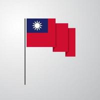 Taiwan waving Flag creative background vector