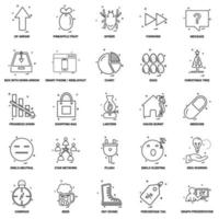 25 conjunto de iconos de línea de mezcla de concepto de negocio vector