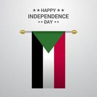 Sudan Independence day hanging flag background vector