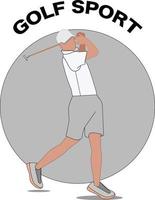 golf hit ball player vector