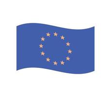 European union flag and countries star symbol flat vector illustration.