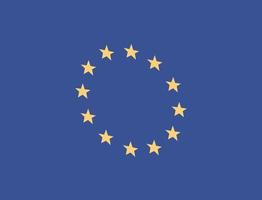 bandera de la unión europea y símbolo de la estrella de los países ilustración vectorial plana. vector