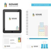 Fax machine Business Logo Tab App Diary PVC Employee Card and USB Brand Stationary Package Design Vector Template