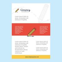 Template layout for Pencil comany profile annual report presentations leaflet Brochure Vector Background