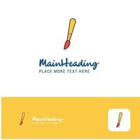 Creative Paint brush Logo Design Flat color Logo place for Tagline Vector Illustration