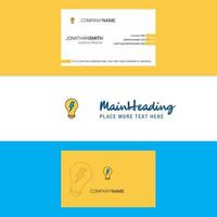 Beautiful Bulb Logo and business card vertical Design Vector