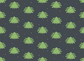 Seamless pattern with spruces and snow. Winter texture in flat style. vector