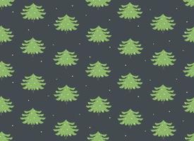 Seamless pattern with spruces and snow. Winter texture in flat style. vector