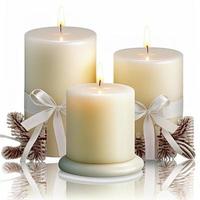 3d christmas candles on isolated white background. Holiday, celebration, december, merry christmas photo