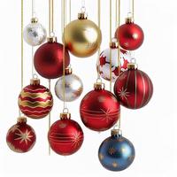 3d christmas balls on isolated white background. Holiday, celebration, december, merry christmas photo