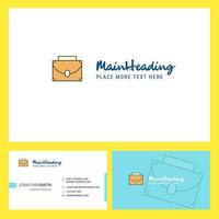 Briefcase Logo design with Tagline Front and Back Busienss Card Template Vector Creative Design