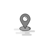 Map pointer Web Icon Flat Line Filled Gray Icon Vector