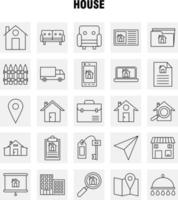 House Line Icon for Web Print and Mobile UXUI Kit Such as Paper Plane Paper Plane Startup House Magnifying Glass Pictogram Pack Vector