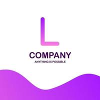 L company logo design with purple theme vector