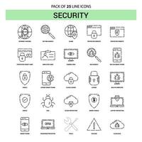 Security Line Icon Set 25 Dashed Outline Style vector