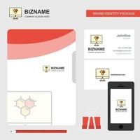 Computer screen Business Logo File Cover Visiting Card and Mobile App Design Vector Illustration