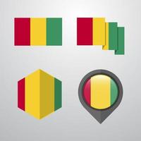 Guinea flag design set vector
