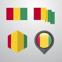 Guinea flag design set vector