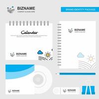 Wind blowing Logo Calendar Template CD Cover Diary and USB Brand Stationary Package Design Vector Template