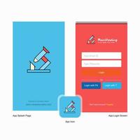 Company Microscope Splash Screen and Login Page design with Logo template Mobile Online Business Template vector