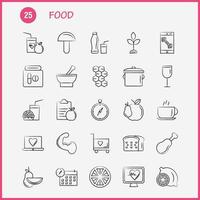 Food Hand Drawn Icon for Web Print and Mobile UXUI Kit Such as Lemon Food Fruit Health Burger Drink Fast Food Pictogram Pack Vector