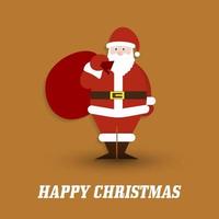 Merry Christmas typography with santa clause and creative design vector