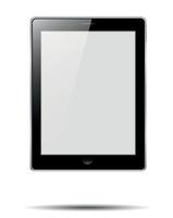 maqueta de tableta realista con pantalla en blanco. vector de tableta aislado sobre fondo blanco. vistas de diferentes ángulos de la tableta. ilustración vectorial