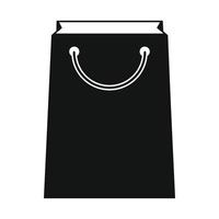 Paper shopping bag black simple icon vector