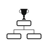 Trophy cup on a prize podium icon vector