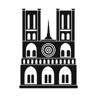 Norte Dame Cathedral, Paris icon, simple style vector