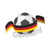 German football team icon, cartoon style vector