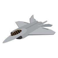 Military aircraft cartoon icon vector