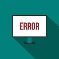 signo de error en un icono de monitor, estilo plano vector