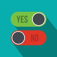 Yes and No button icon, flat style