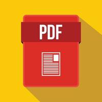 PDF file icon, flat style vector