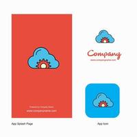 Cloud setting Company Logo App Icon and Splash Page Design Creative Business App Design Elements vector