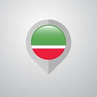 Map Navigation pointer with Chechen Republic flag design vector