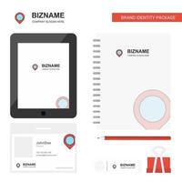 Map navigation Business Logo Tab App Diary PVC Employee Card and USB Brand Stationary Package Design Vector Template