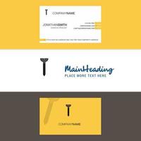 Beautiful Screw Logo and business card vertical Design Vector