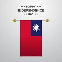Taiwan Independence day hanging flag background vector