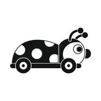 Ladybug toy on a wheels icon vector