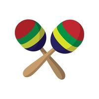 Maracas icon, cartoon style vector