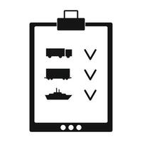 Notepad notebook with to do list black simple icon vector