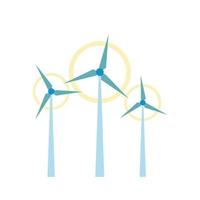 Wind turbine flat icon vector