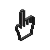 icono de mano de cursor de diseño, estilo 3d isométrico vector