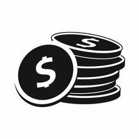 Stack of coin icon, simple style vector